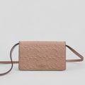 Coach Dusty Rose Pink Embossed Logo Anna Foldover Crossbody Bag
