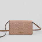 Coach Dusty Rose Pink Embossed Logo Anna Foldover Crossbody Bag