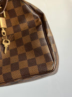 Louis Vuitton 2007 Damier Ebene Canvas Speedy 25 Handbag