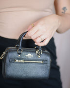 Coach Micro Rowan Black Hand Bag (with Strap) Rare