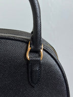 Coach Sydney Black with Strap and Gold Hardware (Burgundy Interior)