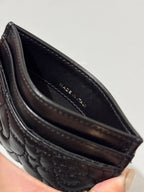 Chanel Camellia Black Lambskin Leather Light Gold Hardware Card Case Series 26