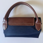 Longchamp Le Pliage Navy Blue & Green Small & Large Short Handle