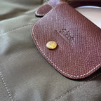 Longchamp Le Pliage Navy Blue & Green Small & Large Short Handle