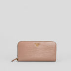 Prada Vitello Move Zip Around Long Wallet in Cammeo Nude Pink