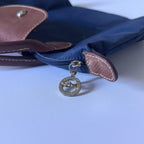 Longchamp Le Pliage Navy Blue & Green Small & Large Short Handle