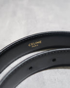 Celine Medium (1 inch) Triomphe Belt in Leather Black Size 80
