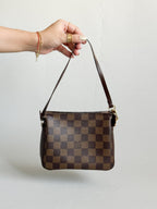 Louis Vuitton 2003 Damier Ebene Trousse Pochette Makeup Handbag