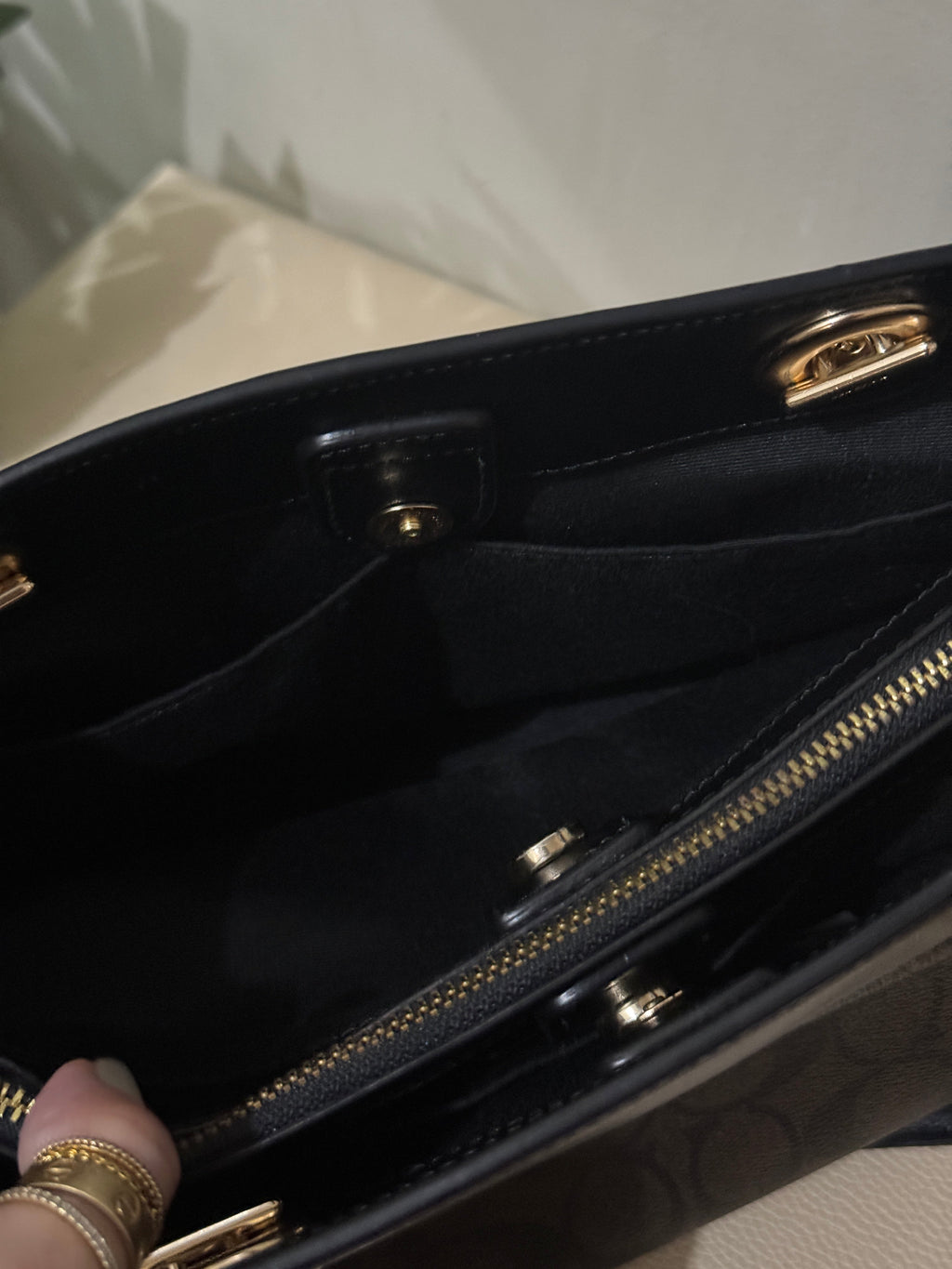Coach Brooke Chain Carryall Shoulder Bag in Signature Canvas and Gold Hardware (Rare)