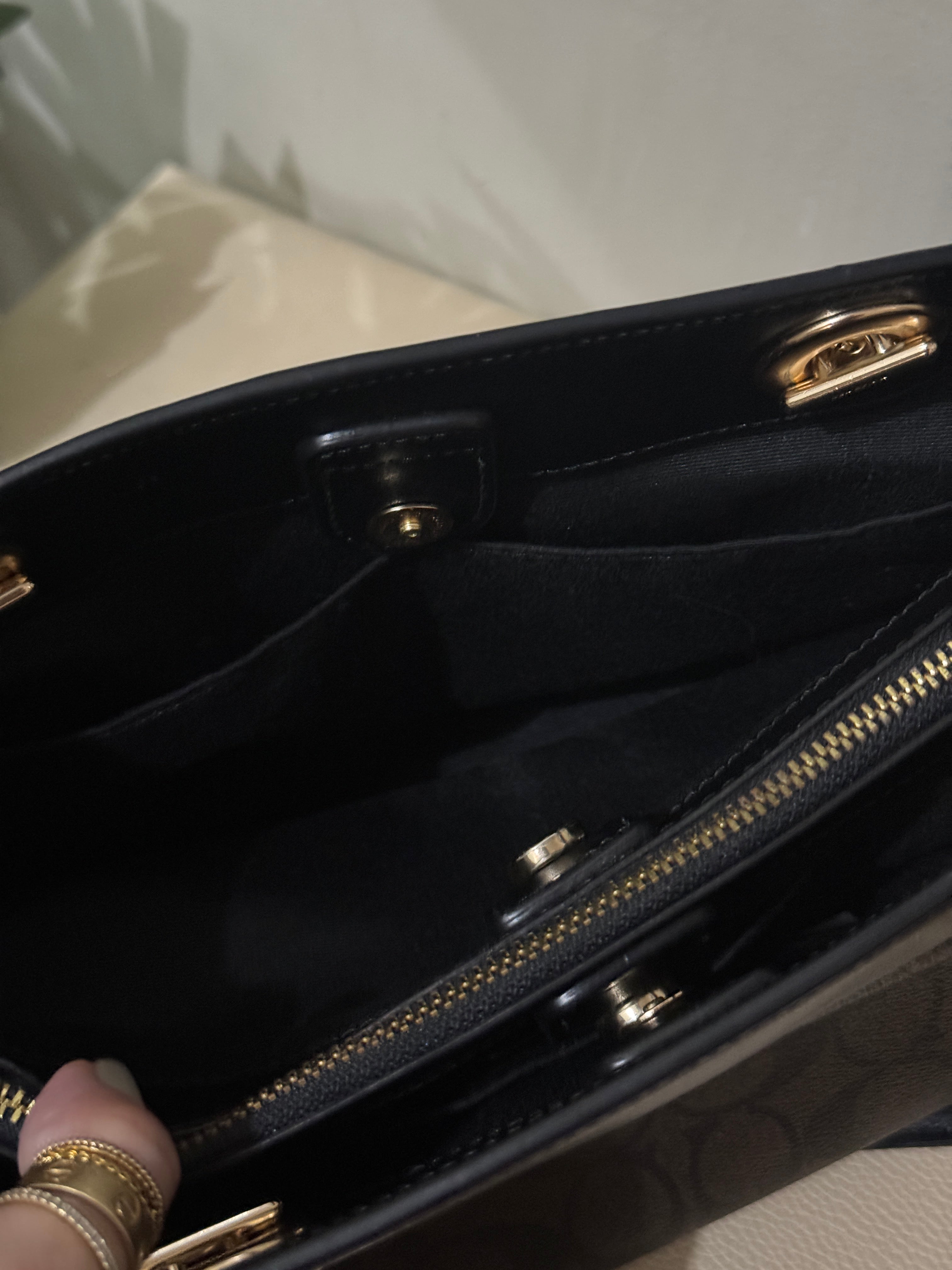 Coach Brooke Chain Carryall Shoulder Bag in Signature Canvas and Gold Hardware (Rare)