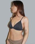 Cotton On Body Black Striped Bikini Top