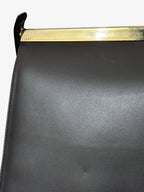 Gucci Vintage Black Leather and Gold Hardware Shoulder Bag