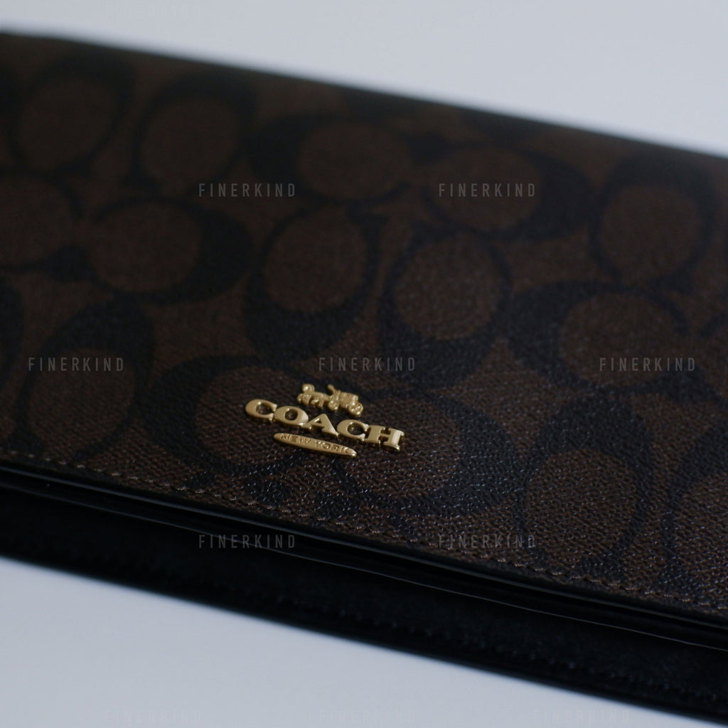 Coach Anna Foldover Crossbody Clutch In Signature Canvas