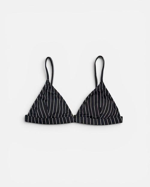 Cotton On Body Black Striped Bikini Top
