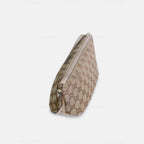 Gucci GG Canvas and Light Beige Leather Boat Pochette Bag