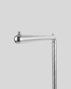 BY–EA Studio Rack minimalist stainless steel clothing rail detail showing the sleek metallic finish and top hook