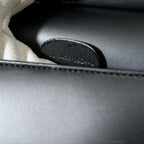 Gucci Vintage Black Leather and Gold Hardware Shoulder Bag
