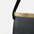 Gucci Vintage Black Leather and Gold Hardware Shoulder Bag
