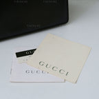Gucci Vintage Black Leather and Gold Hardware Shoulder Bag