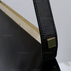 Gucci Vintage Black Leather and Gold Hardware Shoulder Bag