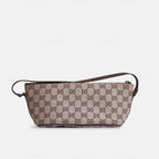 Gucci GG Canvas and Espresso Leather Boat Pochette Bag
