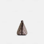 Gucci GG Canvas and Espresso Leather Boat Pochette Bag