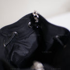 Gucci Canvas and Leather in Classic Black Bucket Bag