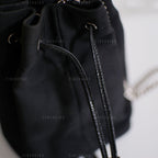 Gucci Canvas and Leather in Classic Black Bucket Bag