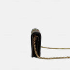 Gucci Ophidia GG Sherry Line Leather Compact Wallet on Chain