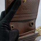 Gucci Ophidia GG Sherry Line Leather Compact Wallet on Chain