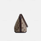 Gucci GG Canvas and Light Espresso Leather Boat Pochette Bag