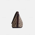 Gucci GG Canvas and Light Espresso Leather Boat Pochette Bag
