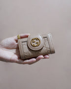 Gucci GG Pink Leather and Gold 6 Rings Key Holder