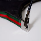 Gucci Cherry Line Black Denim Hobo Bag