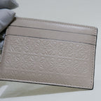 Loewe Light Oat Repeat Plain Cardholder in Embossed Silk Calfskin