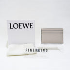 Loewe Light Oat Repeat Plain Cardholder in Embossed Silk Calfskin