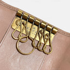 Gucci GG Pink Leather and Gold 6 Rings Key Holder