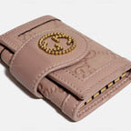 Gucci GG Pink Leather and Gold 6 Rings Key Holder