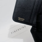 Prada Black Saffiano Leather Compact Wallet