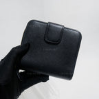 Prada Black Saffiano Leather Compact Wallet