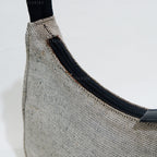 Prada Mini Hobo Gray/Beige Canvas Handbag