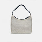 Prada Mini Hobo Gray/Beige Canvas Handbag