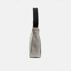 Prada Mini Hobo Gray/Beige Canvas Handbag