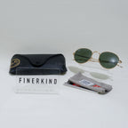 Rayban Round Sunglasses / Shades in Gold and Green Size 51