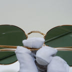 Rayban Round Sunglasses / Shades in Gold and Green Size 51
