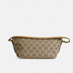 Gucci GG Canvas and Tan Leather Boat Pochette Bag