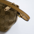 Gucci GG Canvas and Tan Leather Boat Pochette Bag