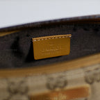 Gucci GG Canvas and Tan Leather Boat Pochette Bag