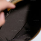 Gucci GG Canvas and Tan Leather Boat Pochette Bag
