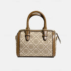 Tory Burch Mini Logo Monogram Duffle Bag in Brown
